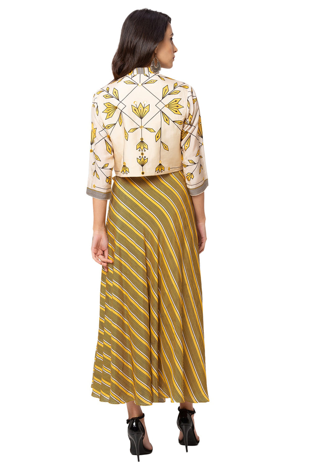 Asymmetrical Printed Dress With Jacket