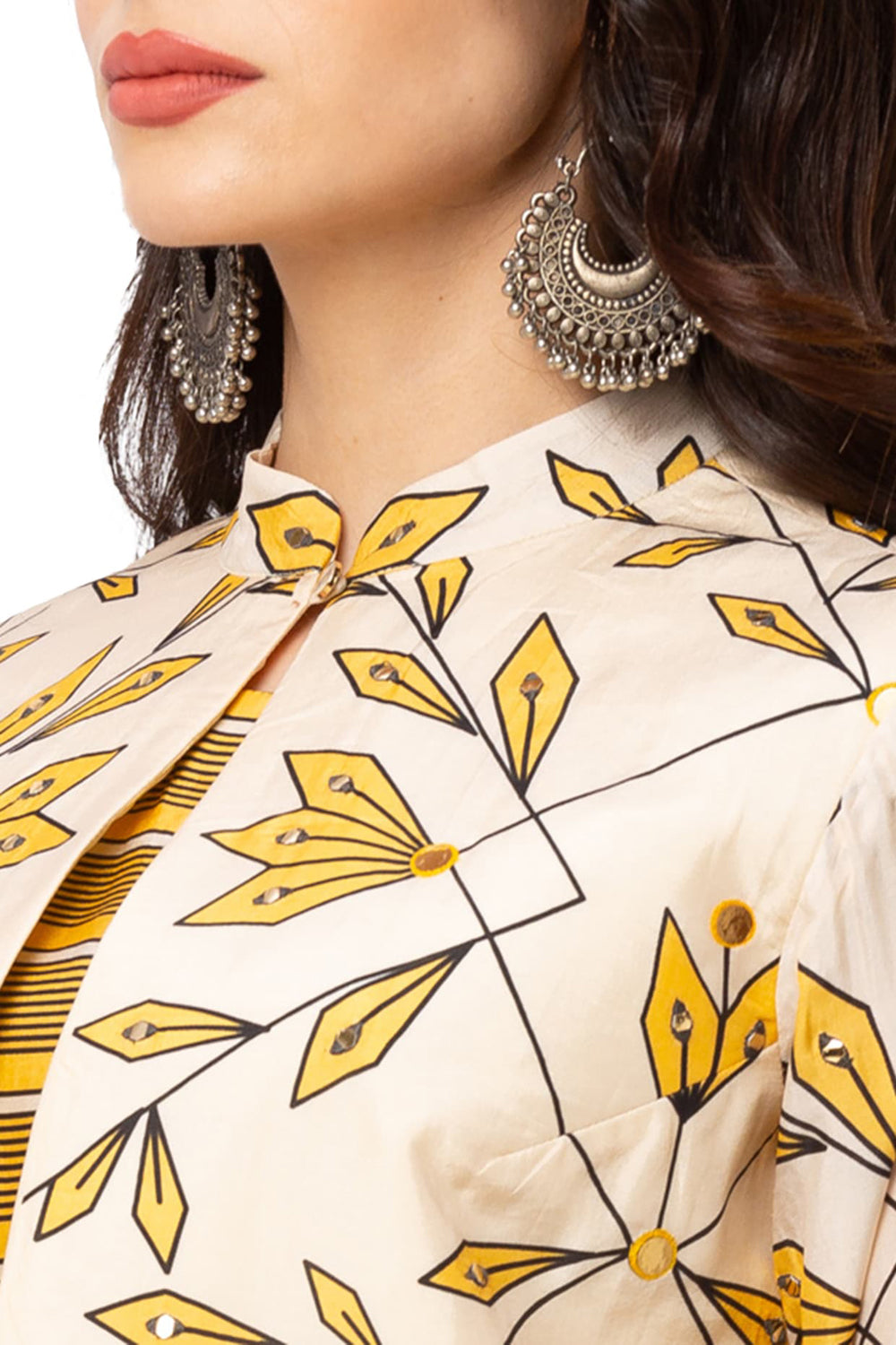 Asymmetrical Printed Dress With Jacket