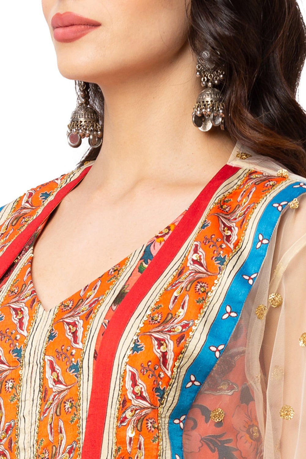 Printed Drape Dress With Jacket