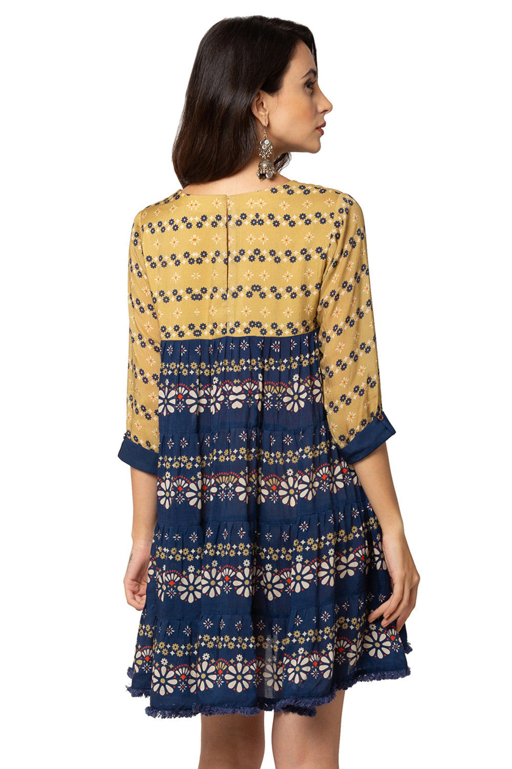 Pleated Printed Dress