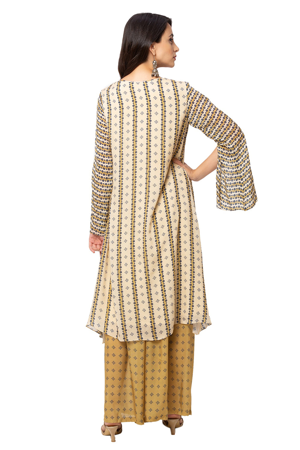 Printed Kurta With Front Slit With Palazzos