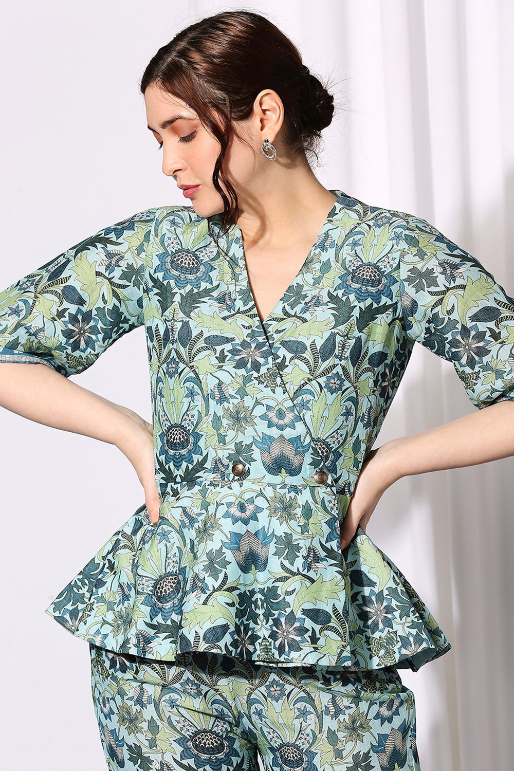 Pastel Bloom Co-Ord Peplum Set