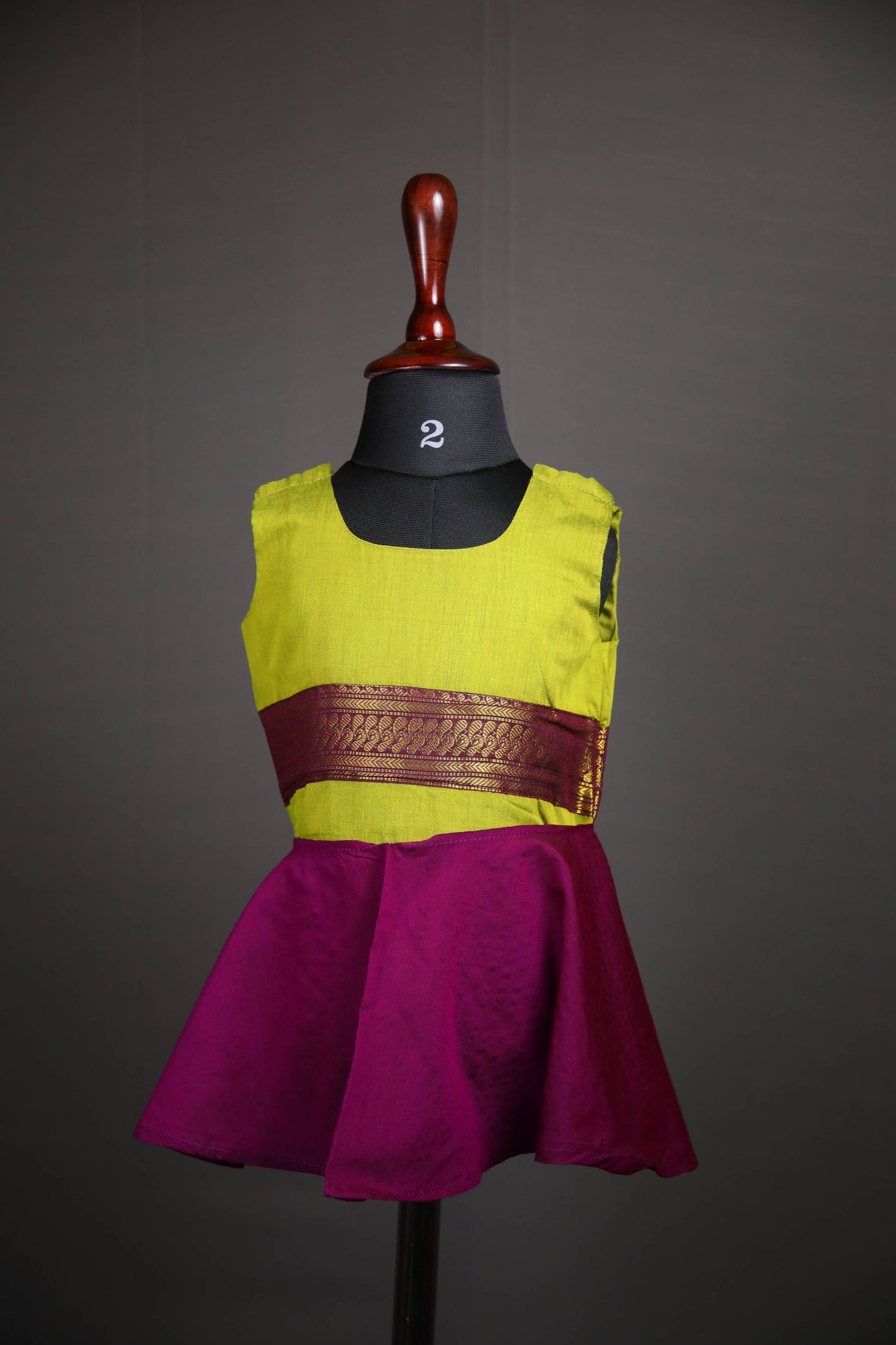 Angel Whisper - Onesie Rompers in Green Kalyani Pattu with purple zari border