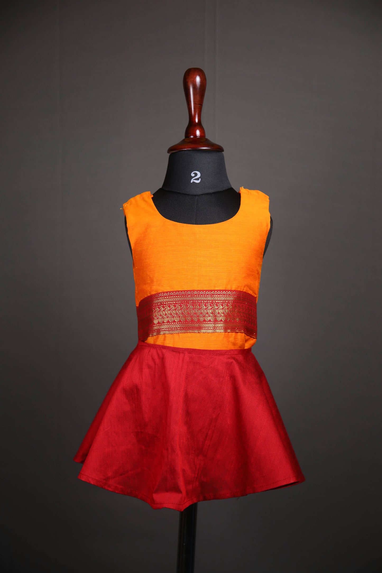 Angel Whisper - Onesie Rompers in Orange with red zari border