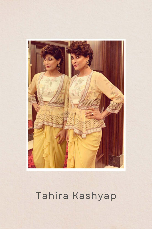 Windance Printed Skirt Set With Peplum Jacket