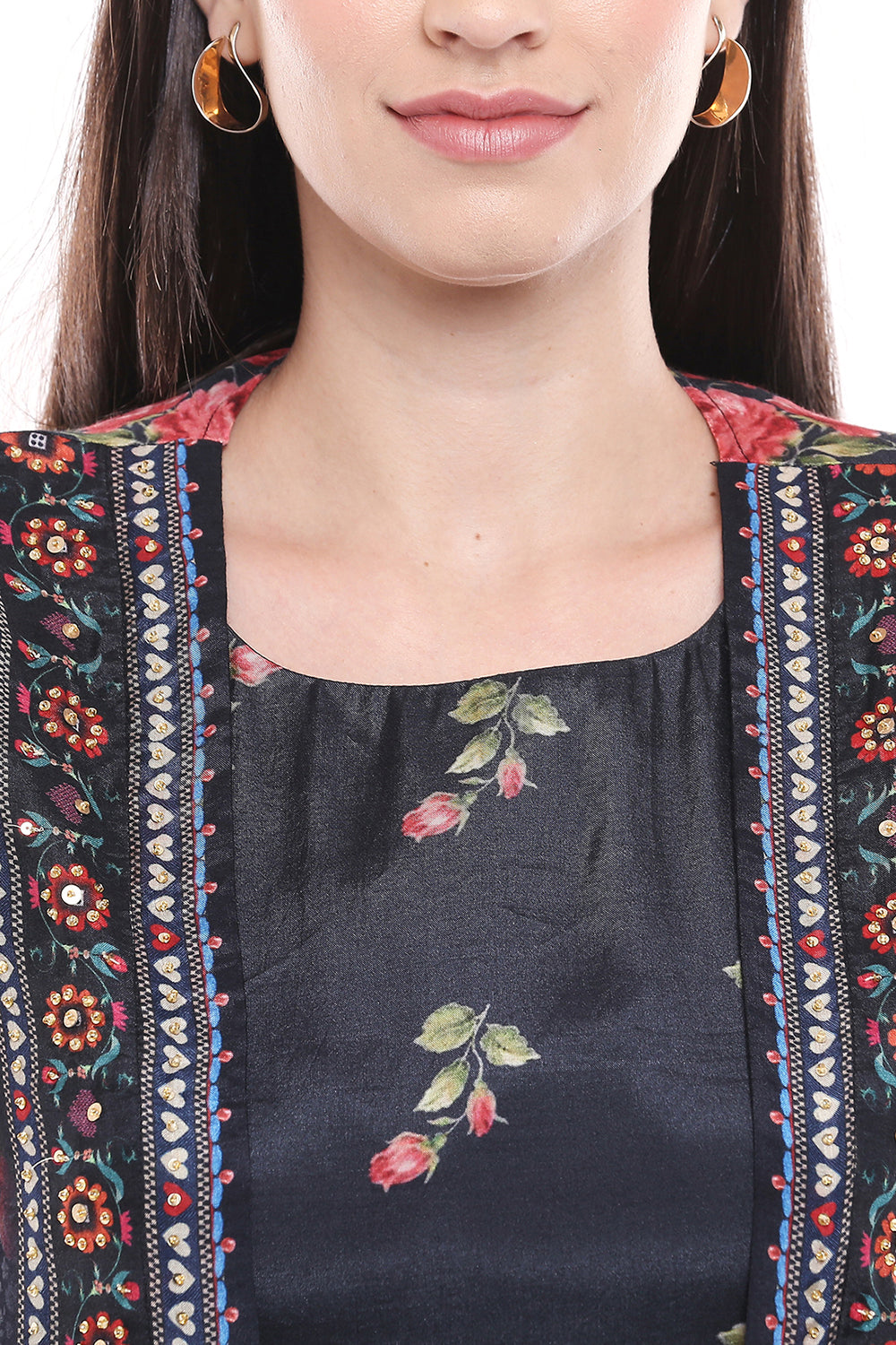 Printed Floral All Over Print Crop Top And Skirt.