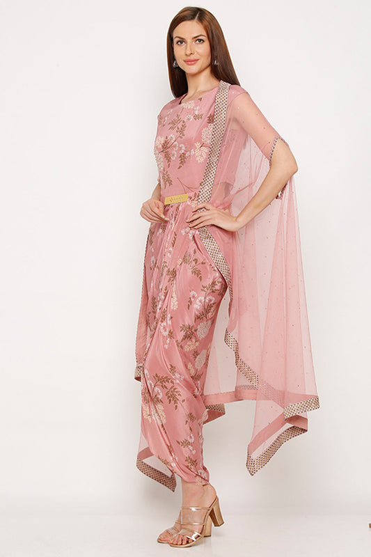 Windance Printed Dress With Cape