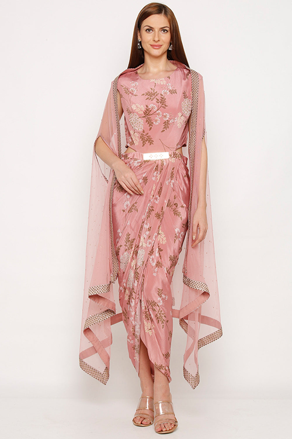 Windance Printed Dress With Cape