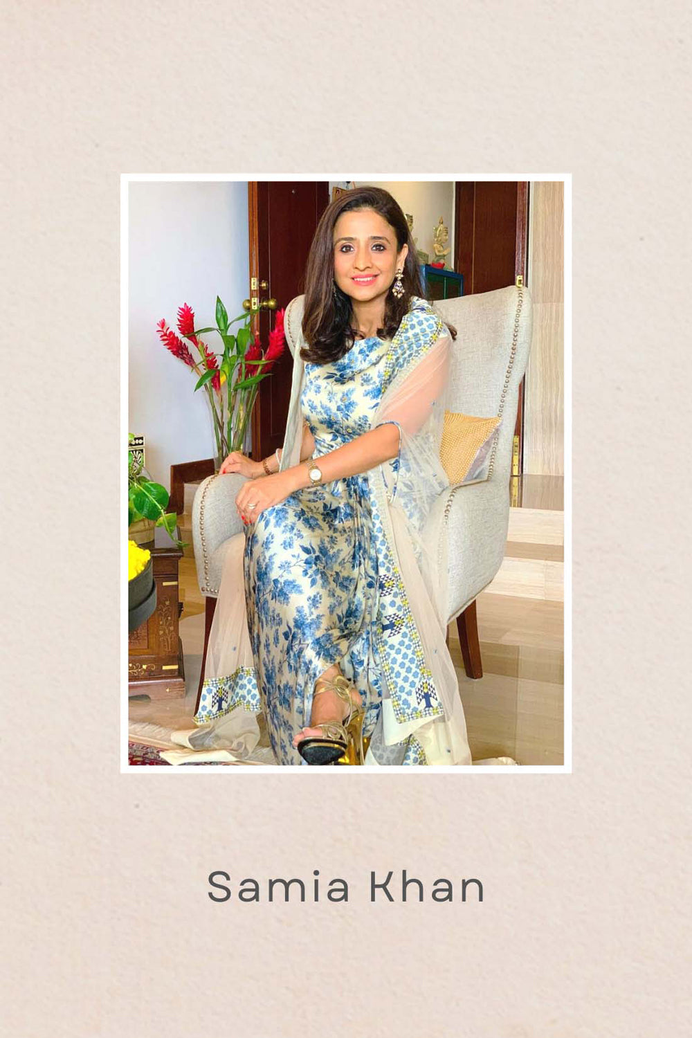 Applique Printed Dress With Cape