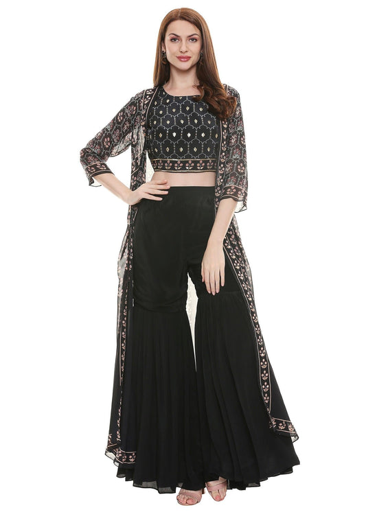 Embellished Sharara Set with Jacket