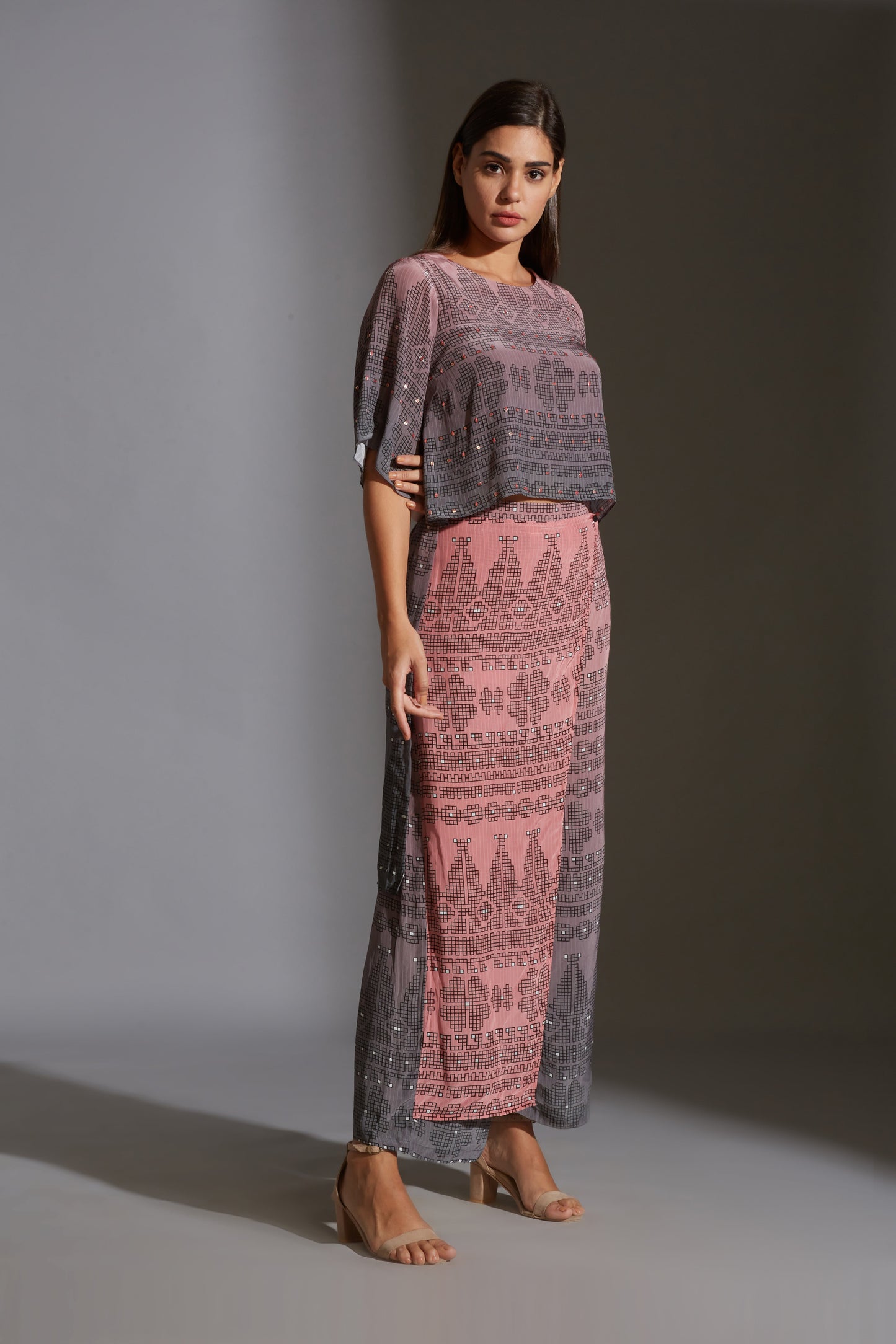 Rangrez Ombre Geomtrical Print Co-Ord Set