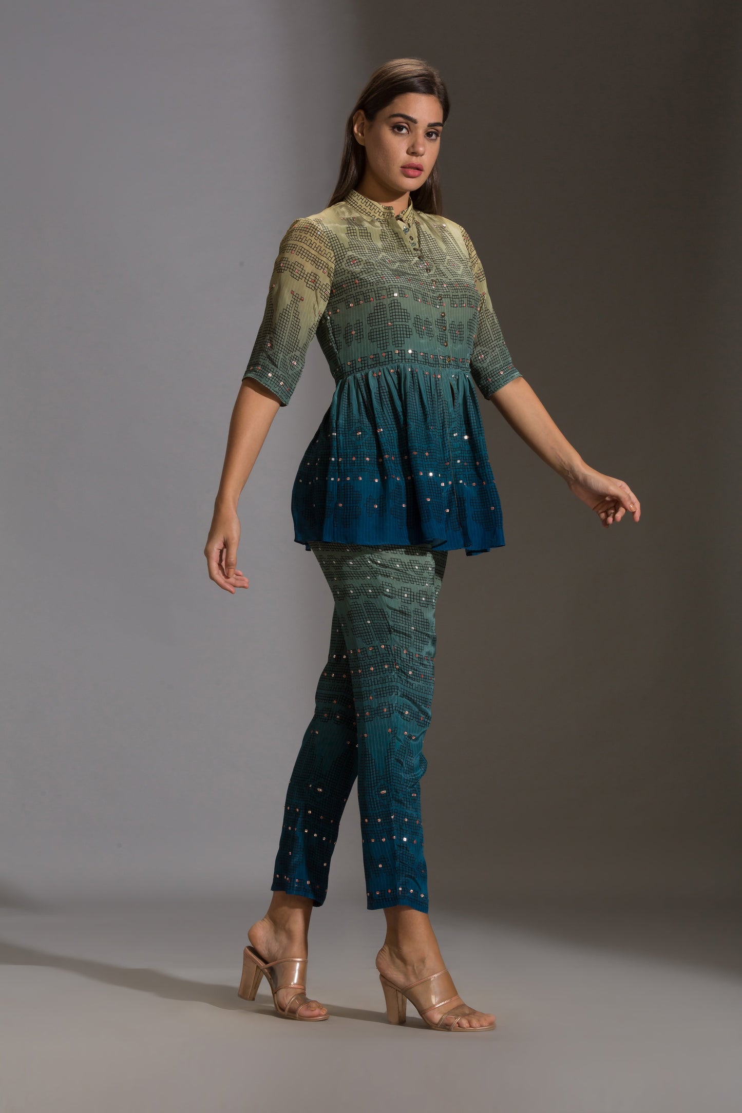 Rangrez Ombre Peplum Co-Ord Set