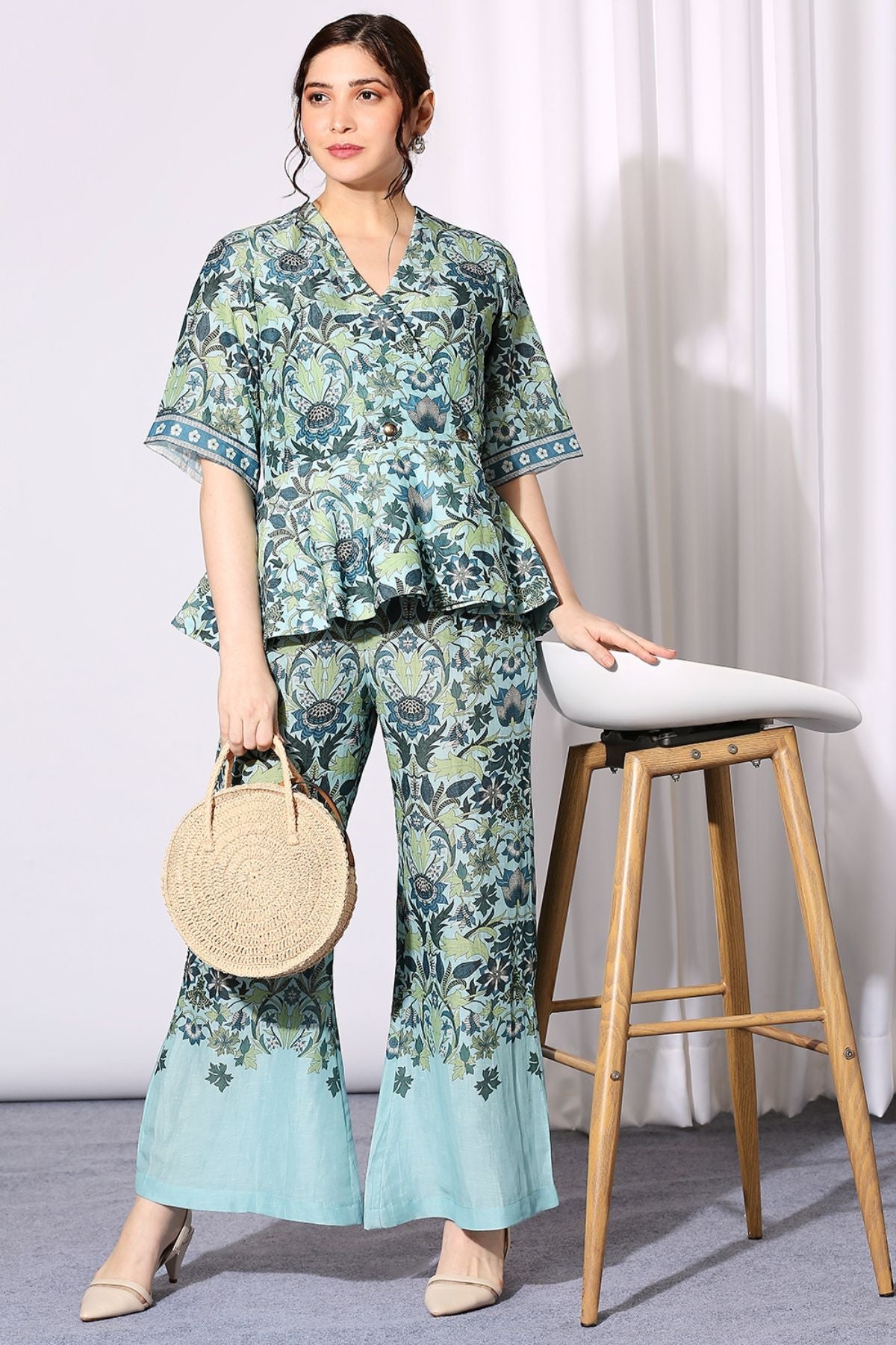 Pastel Bloom Co-Ord Peplum Set