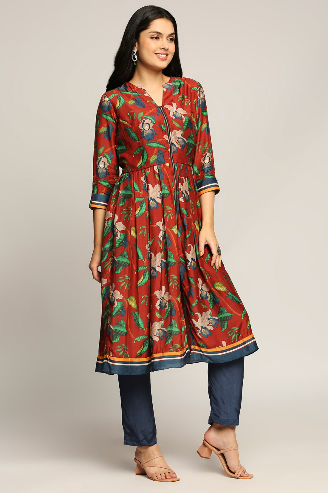 Orchid Bloom Printed Flared Kurta With Pant