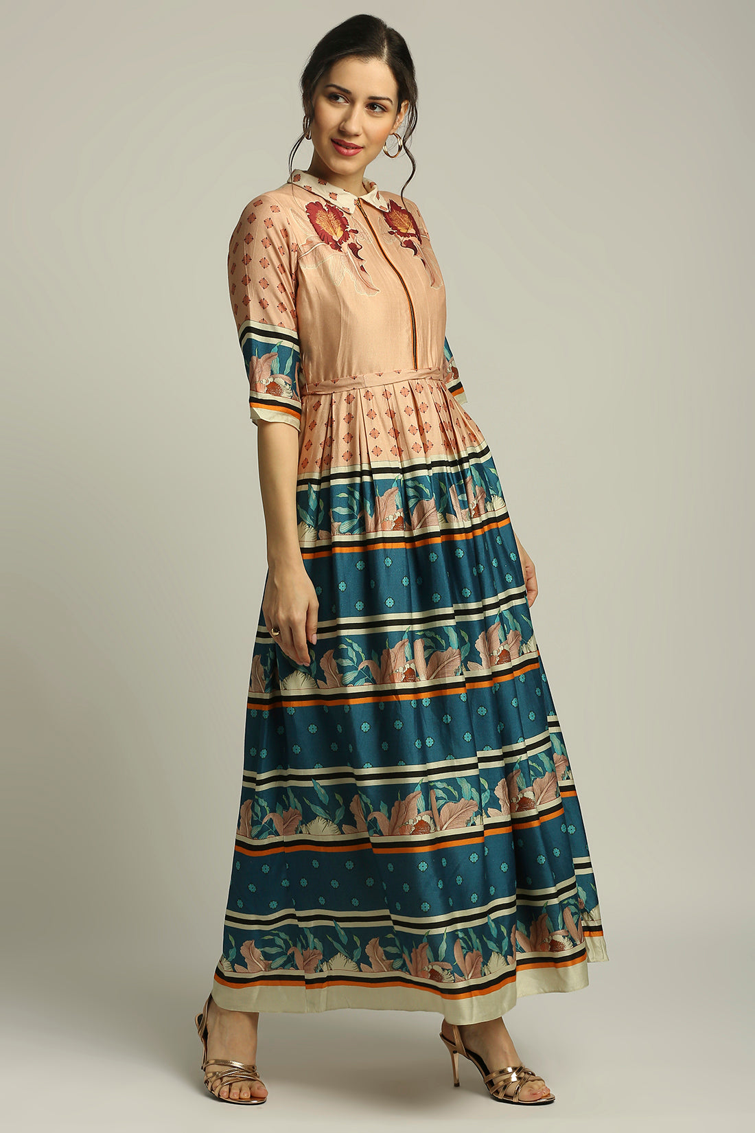 Orchid Bloom Printed Long Dress