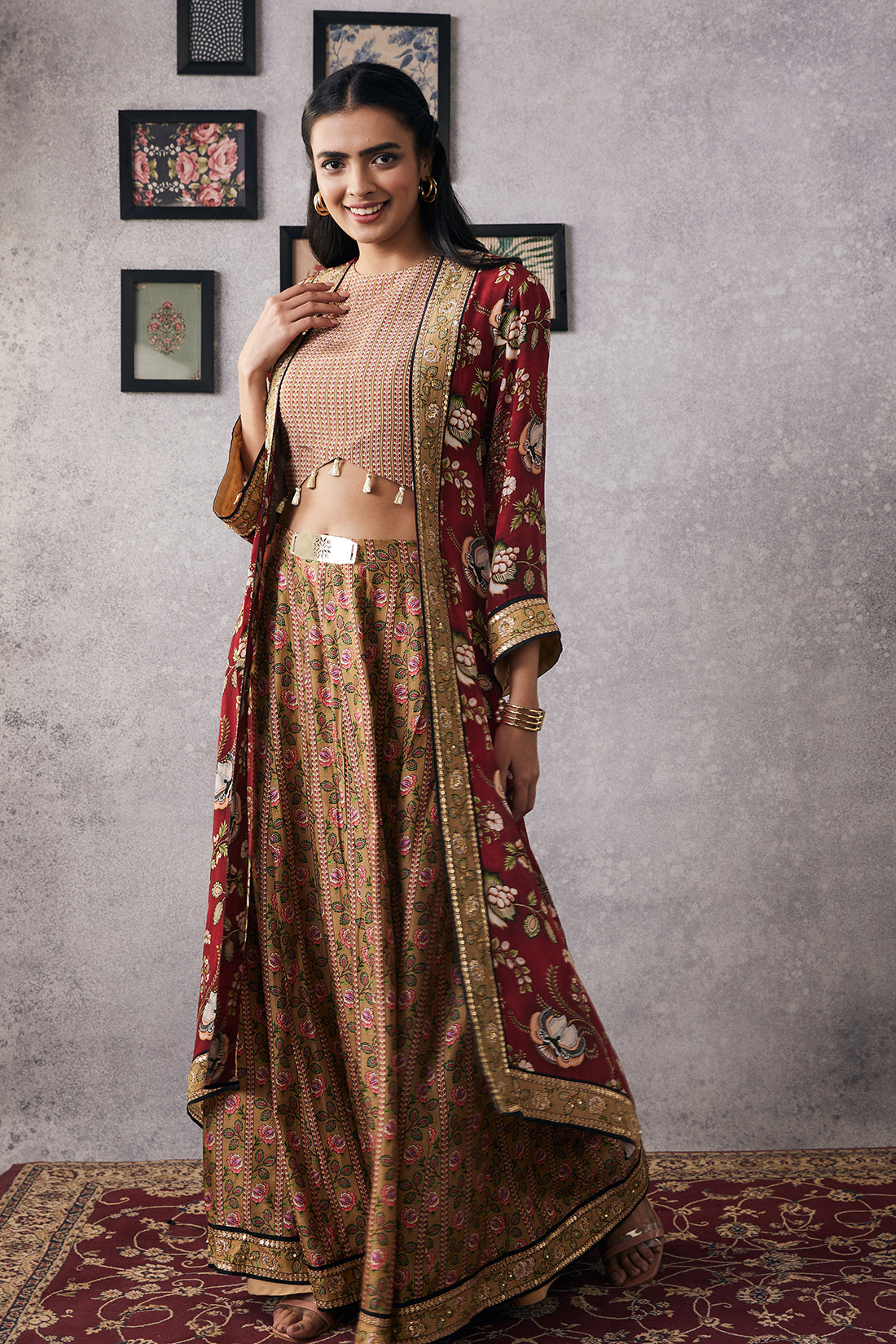Mehr Embroidered Lehenga Set With Jacket