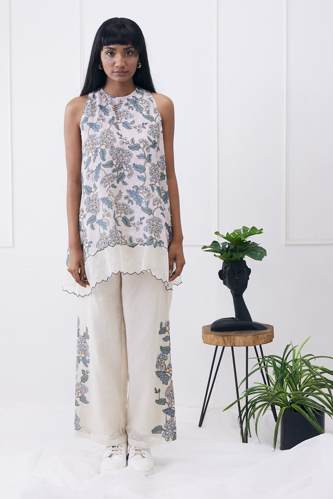 Cream Yasmin Printed Co-Ord Set