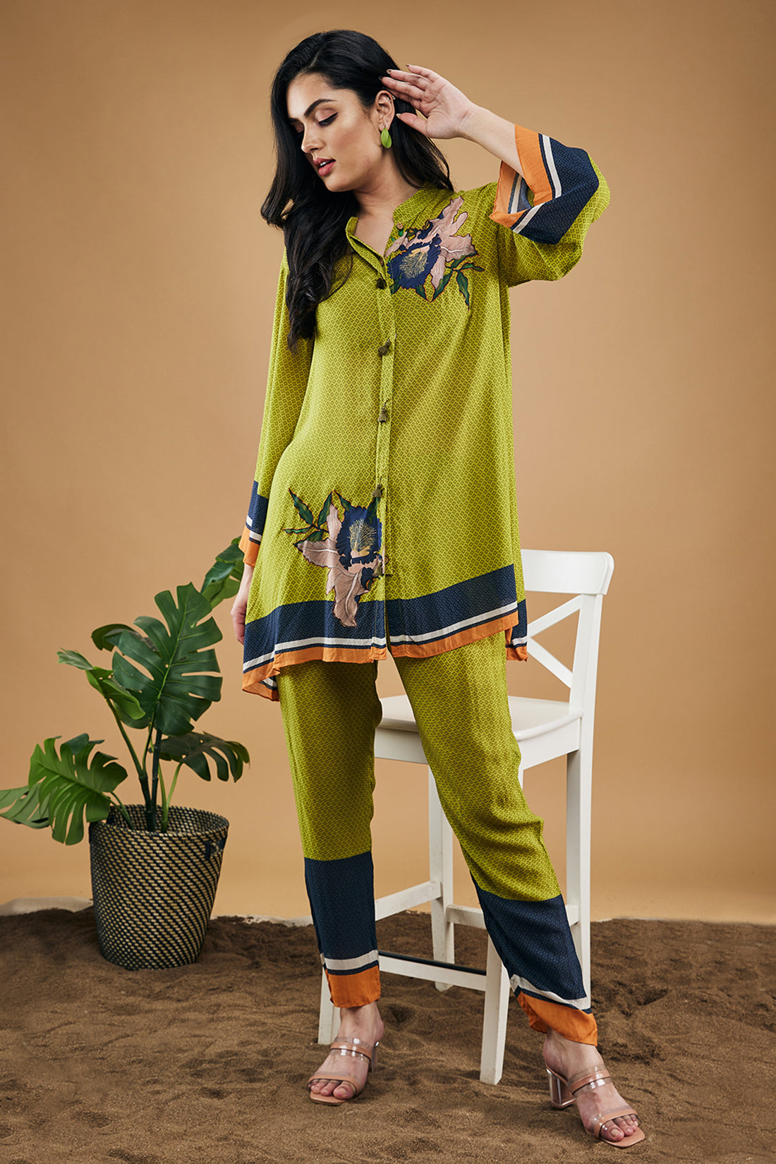 Green Orchid Bloom Printed Co-Ord Set