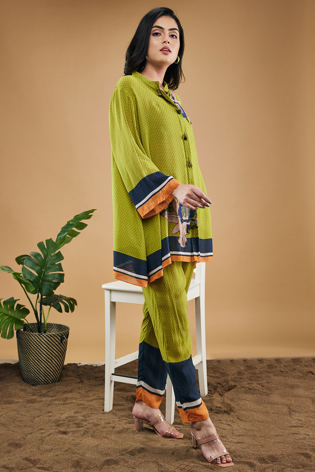 Green Orchid Bloom Printed Co-Ord Set