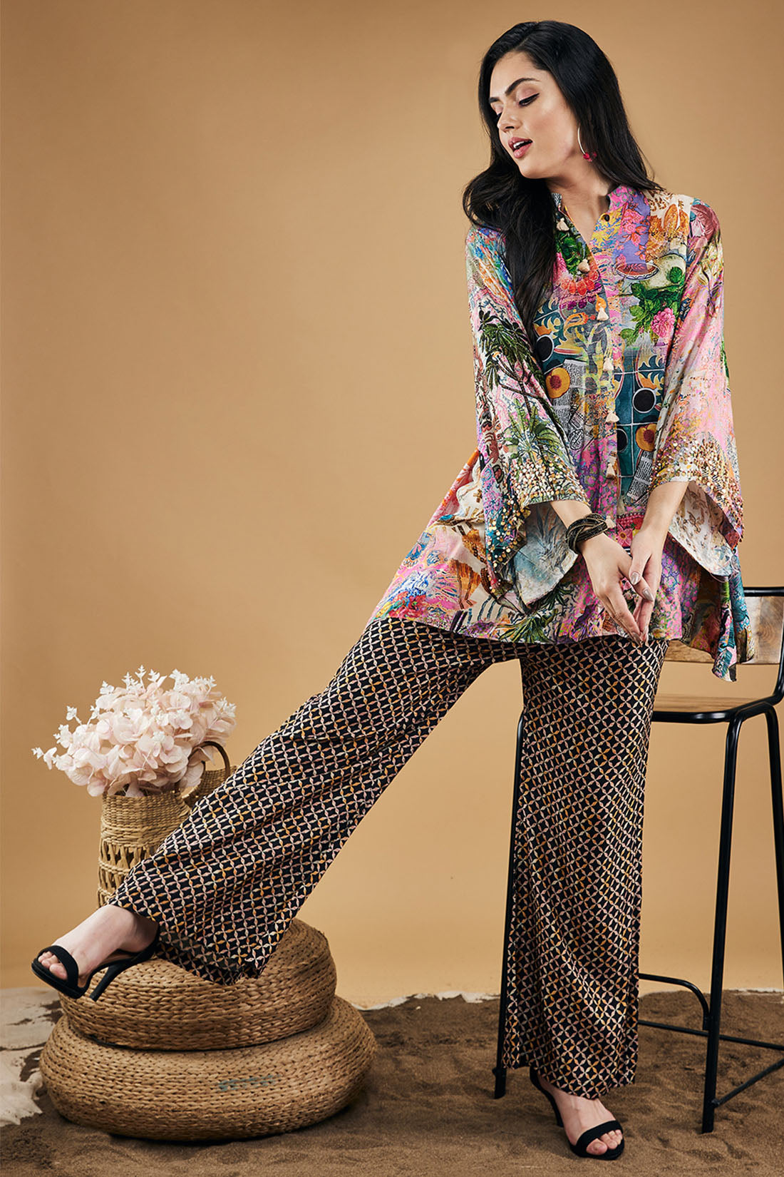 Tropical Twilight Embellished Kurta Set