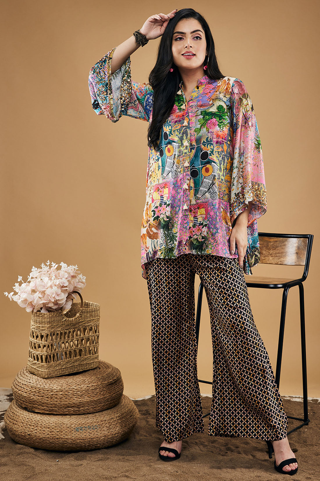 Tropical Twilight Embellished Kurta Set