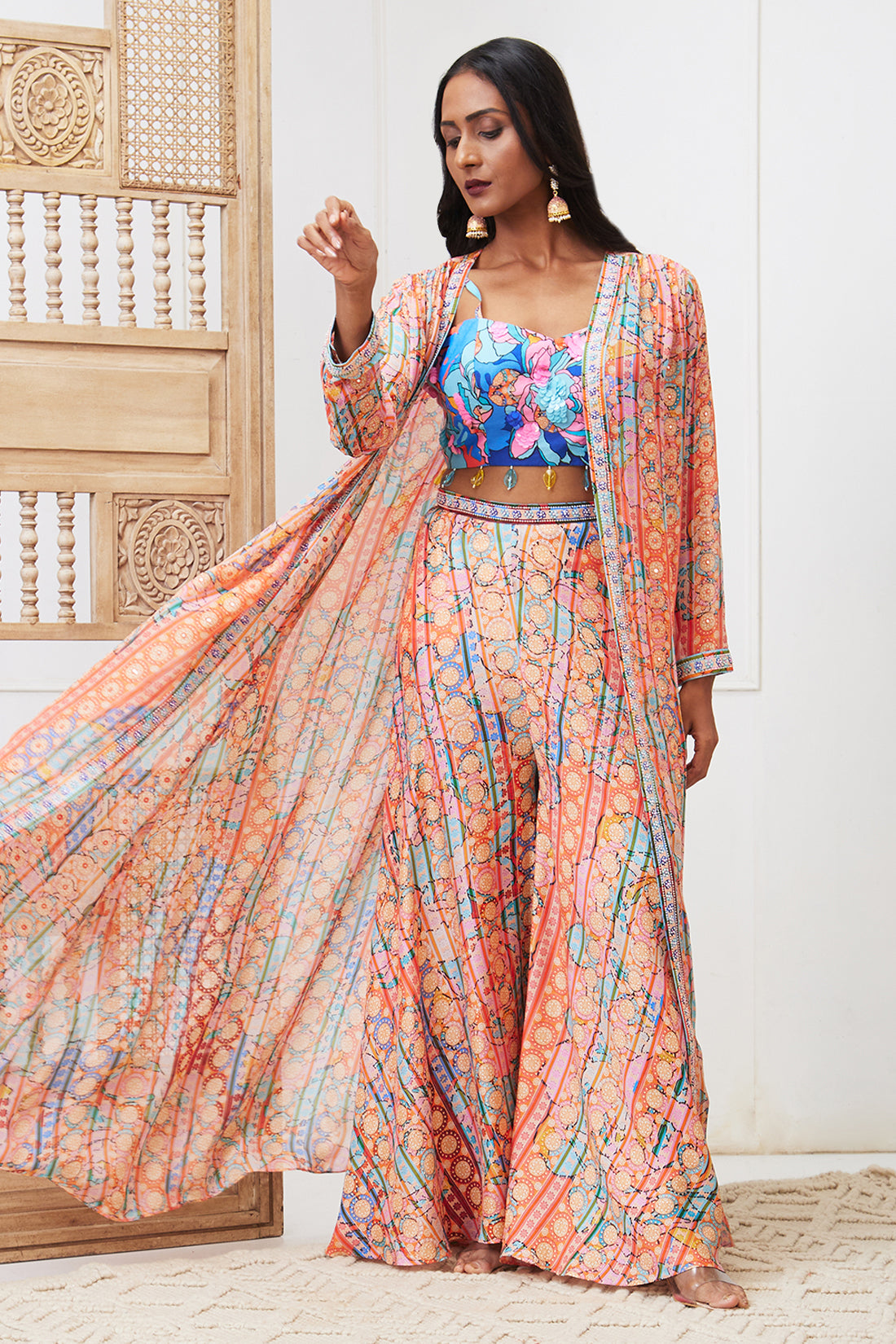 Zaynab Embroidered Co-Ord Set With Jacket