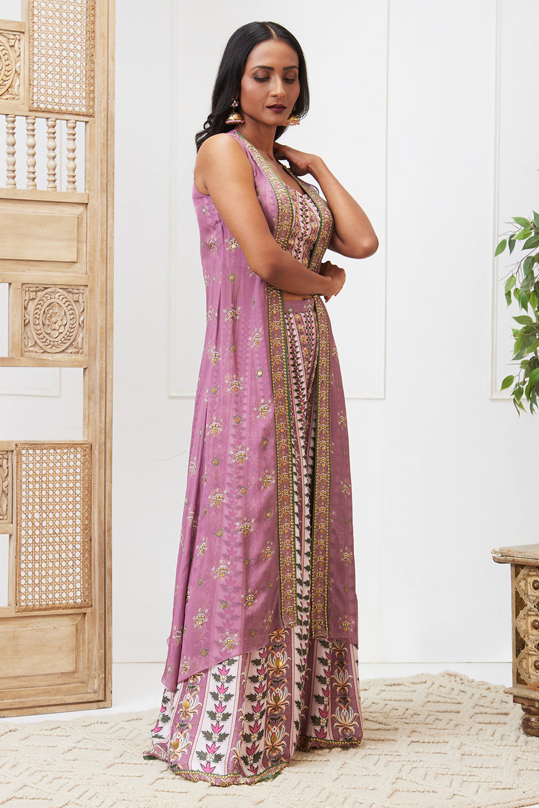 Tabriz Embroidered Co-Ord Set With Jacket