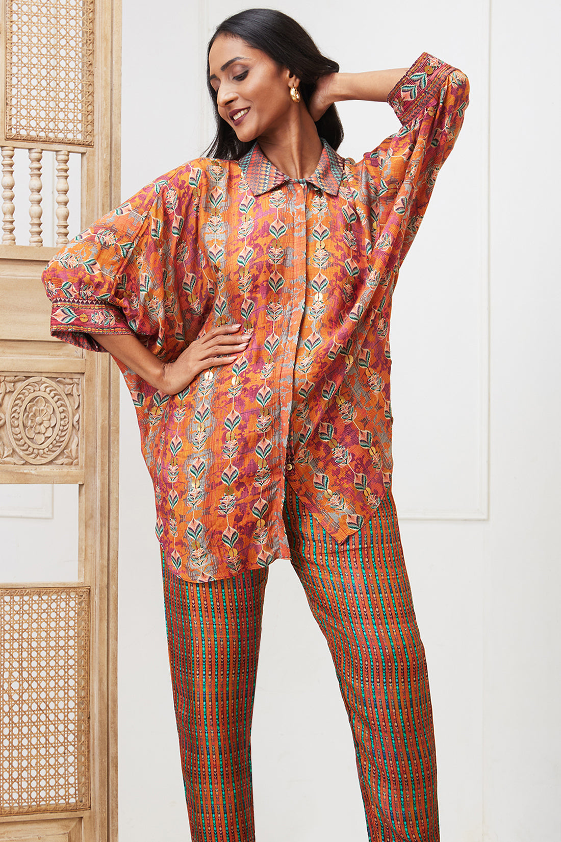 Adah Embroidered Kimono Co-Ord Set