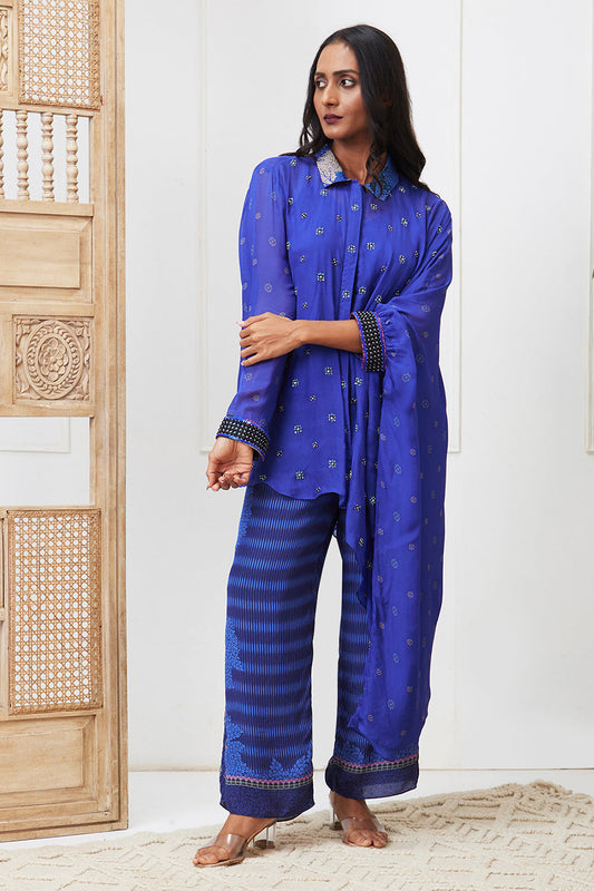 Zaynab Embroidered Asymmetric Co-Ord Set