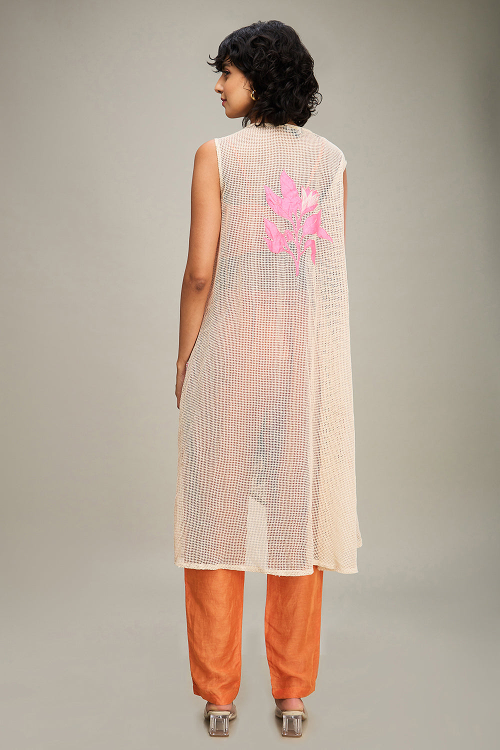 Zinnia Applique Co Ord Set With High Low Cape