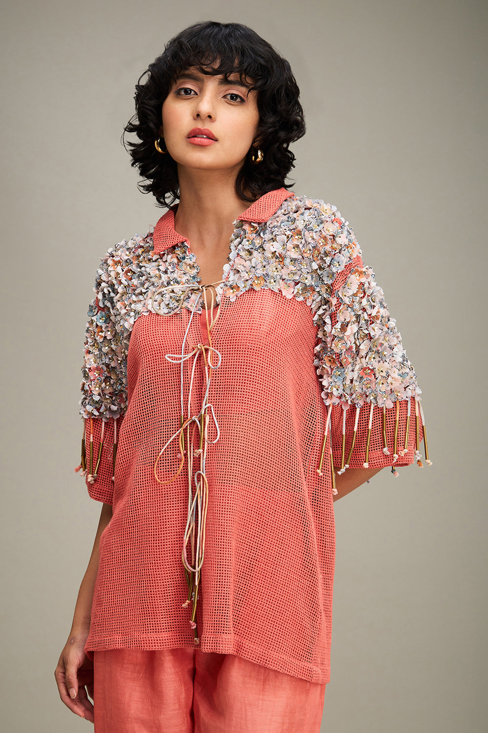 Conversational Co-Ord With Embellished Jacket.