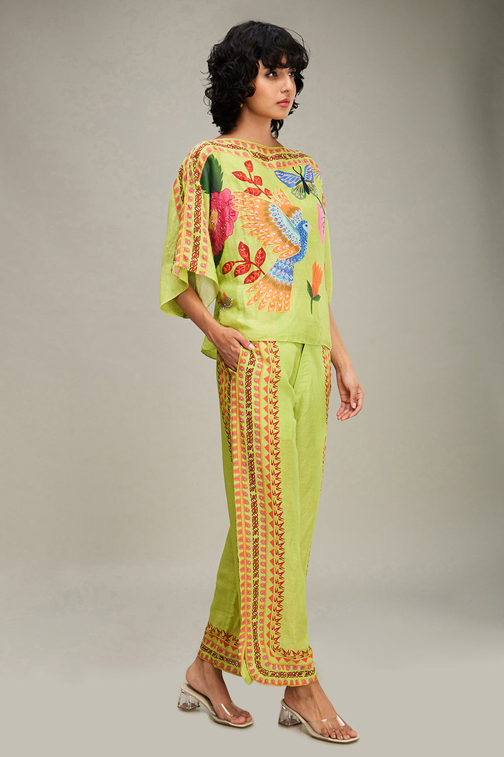 Avian Canopy Embellished Kimono Co Ord Set