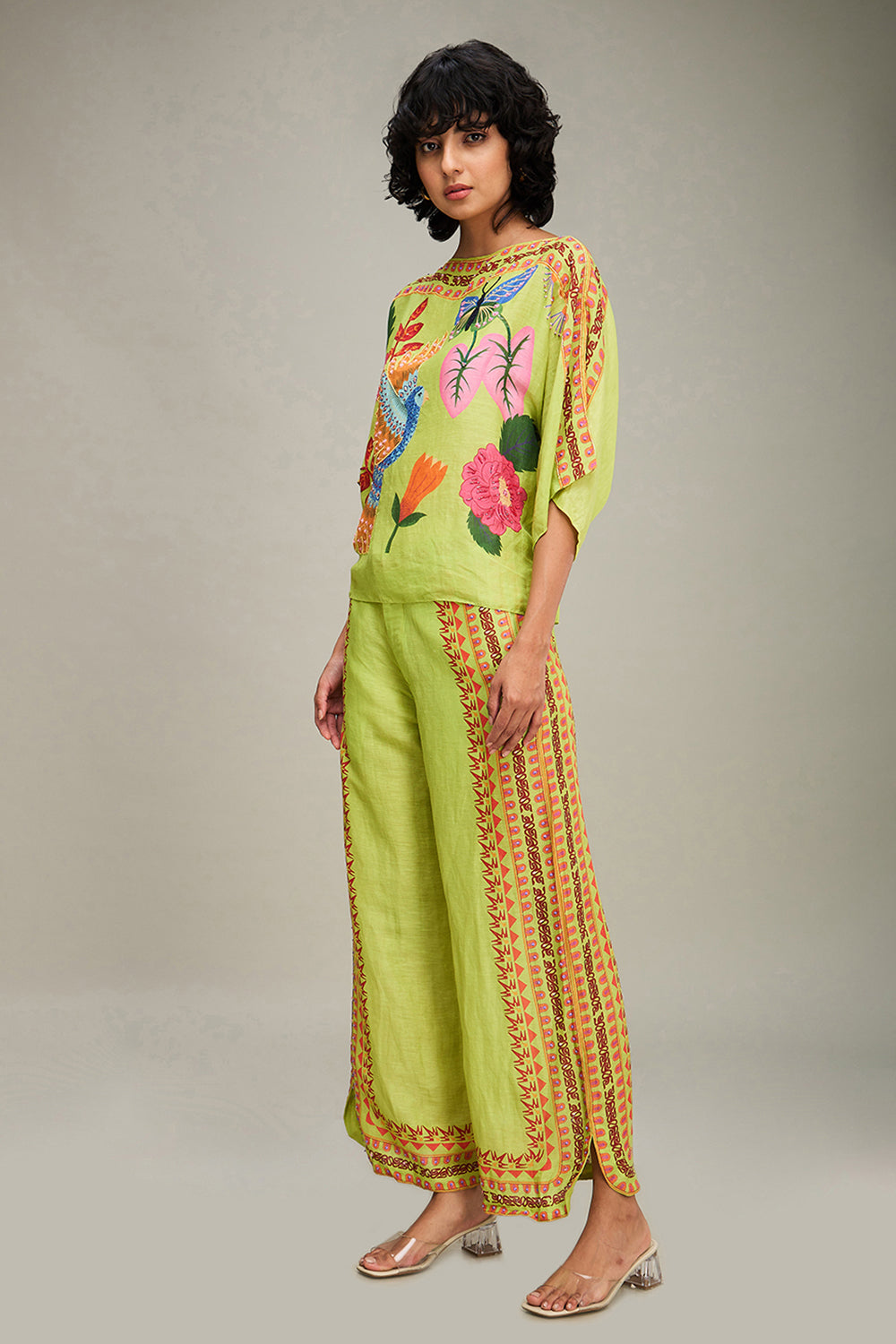 Avian Canopy Embellished Kimono Co Ord Set