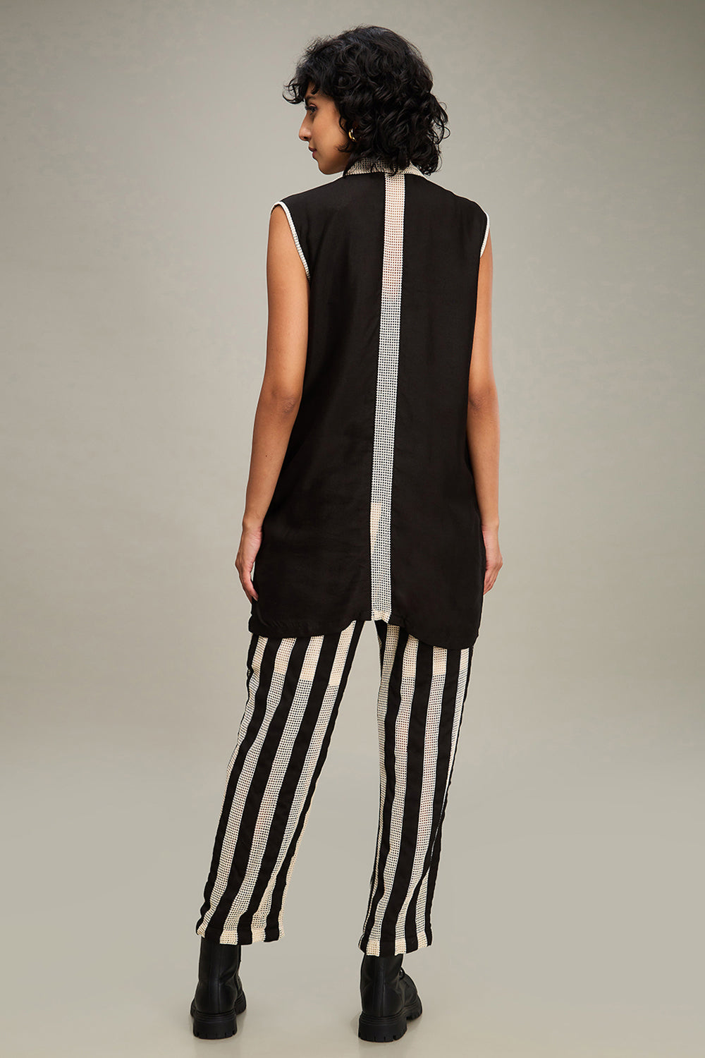 Black Zinnia Applique Blazer Set