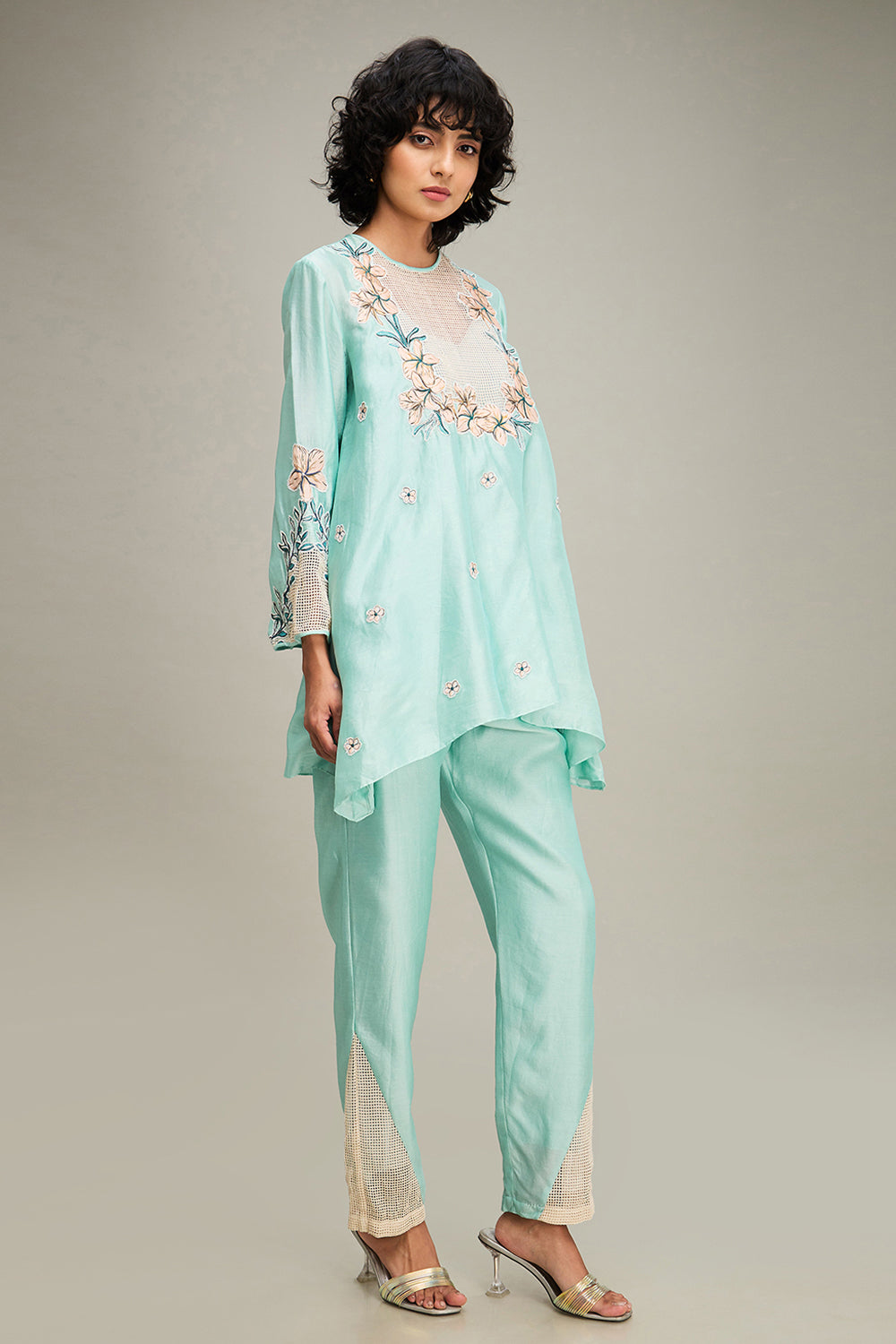 Mint Green Zinnia Applique Co-Ord Set