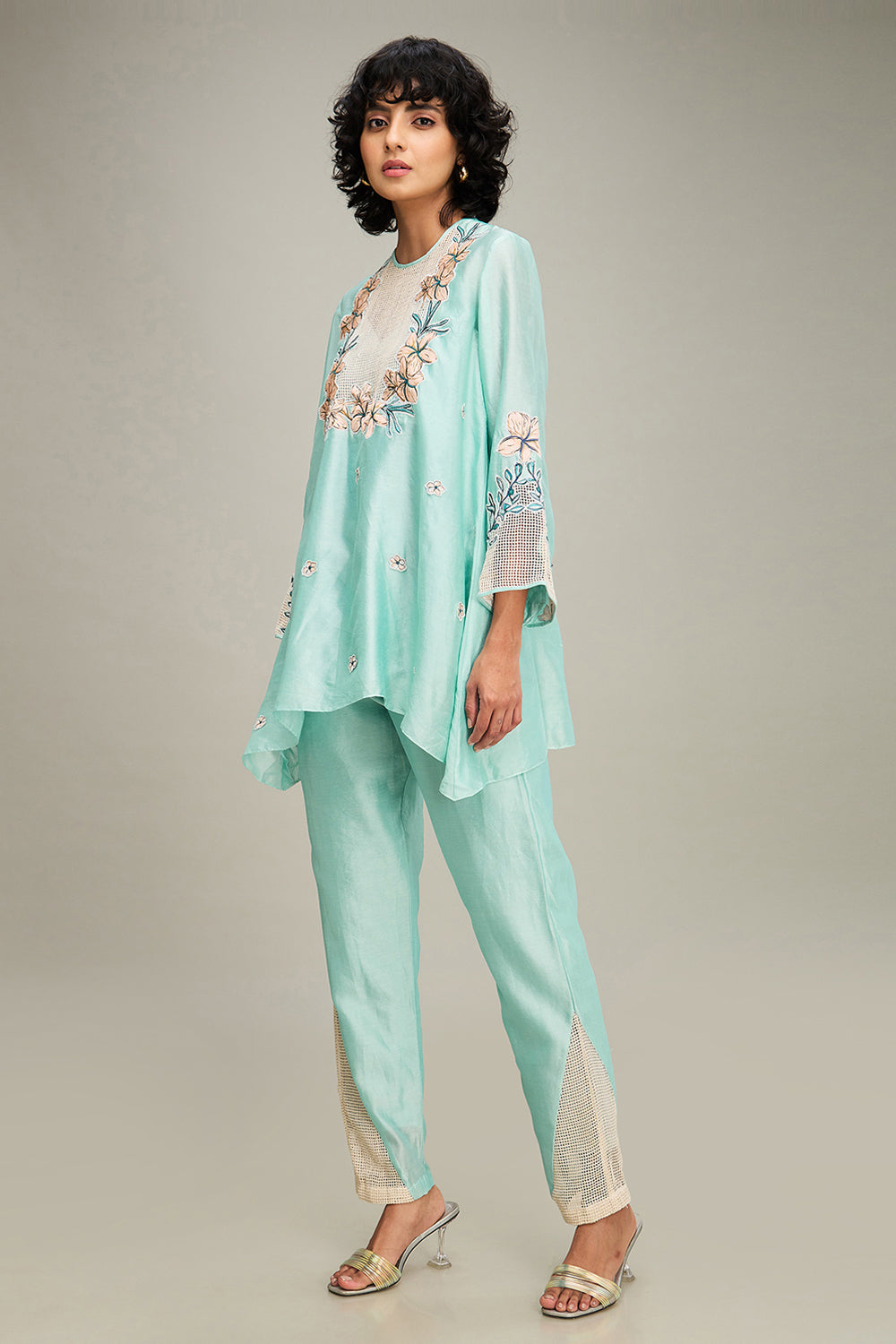 Mint Green Zinnia Applique Co-Ord Set
