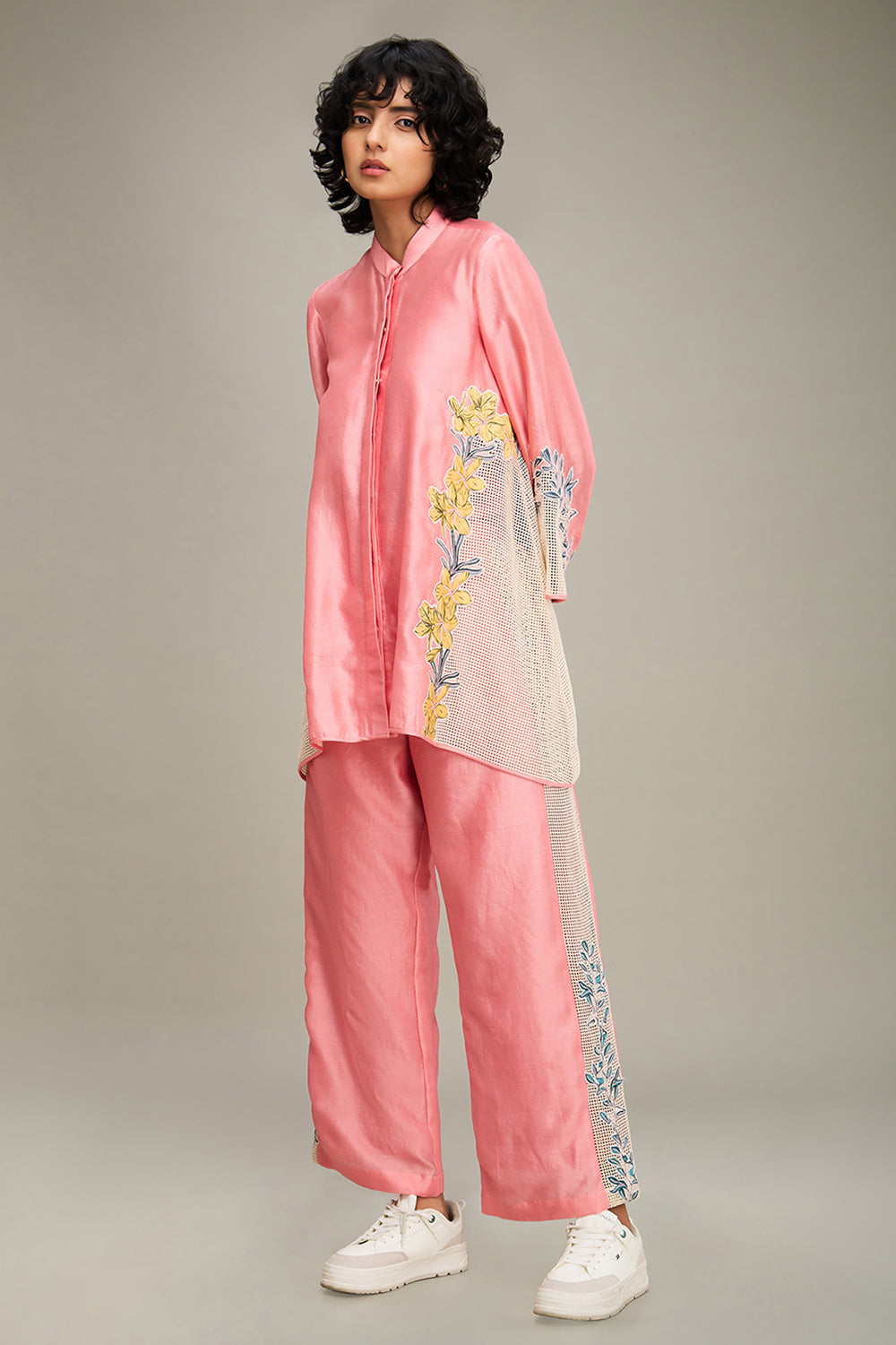 Pink Zinnia Applique Co-Ord Set