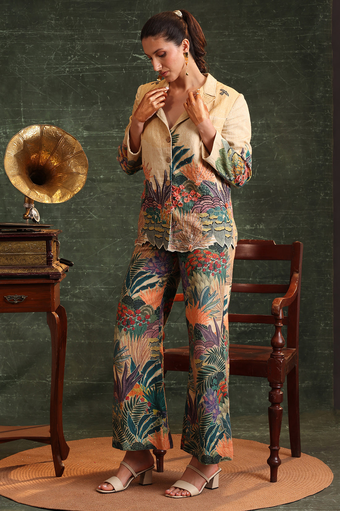 Kaira Embroidered Blazer Set