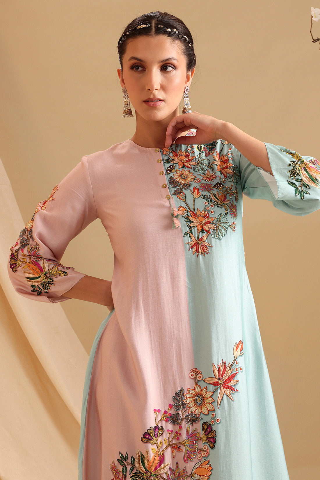 Aarani Embellished Colour Block Dress