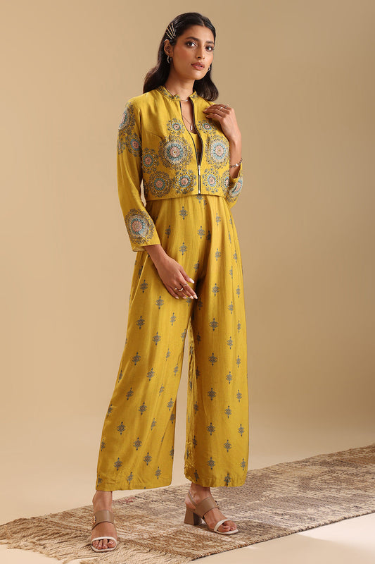 Eraya Embellished Printed Jumpsuit Set