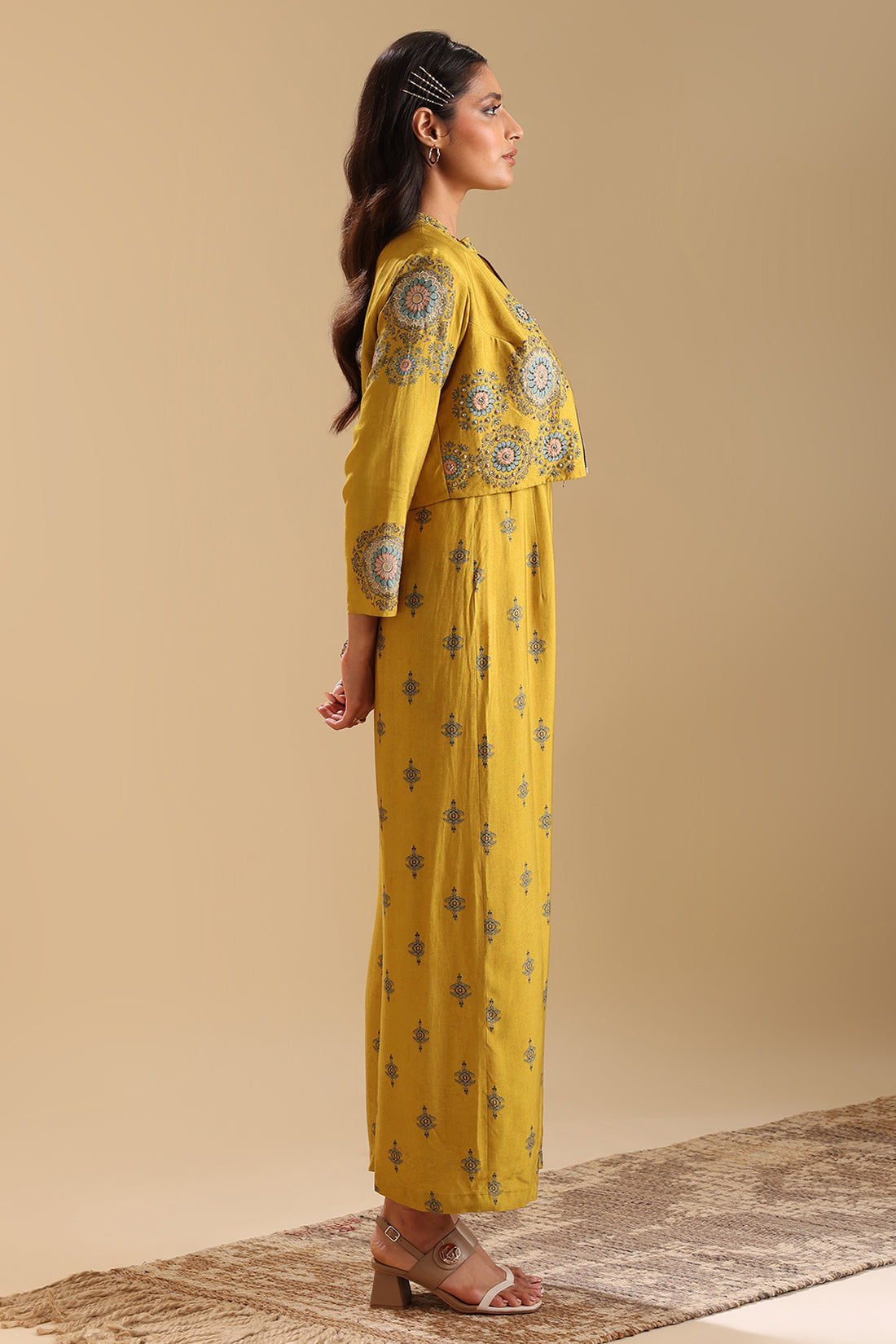 Eraya Embellished Printed Jumpsuit Set