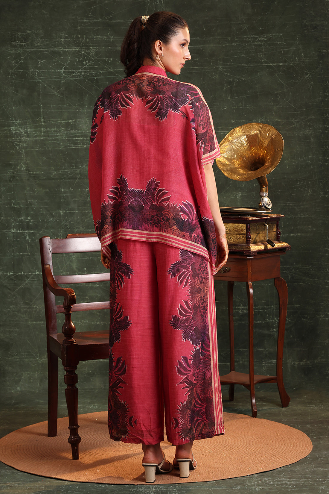 Pink Kaira Embellished  Kaftan Co-Ord Set