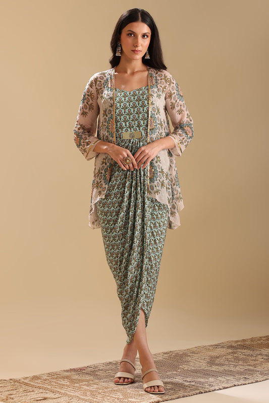 Eraya Embellished Drape Dress Set