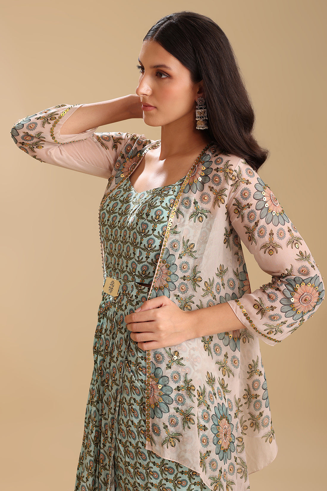 Eraya Embellished Drape Dress Set