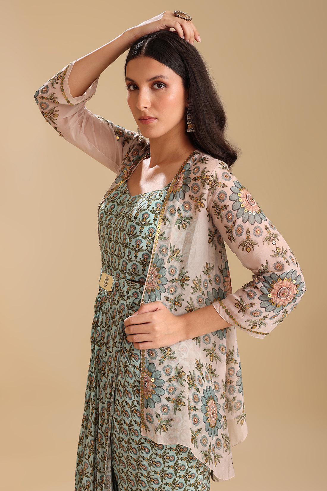 Eraya Embellished Drape Dress Set