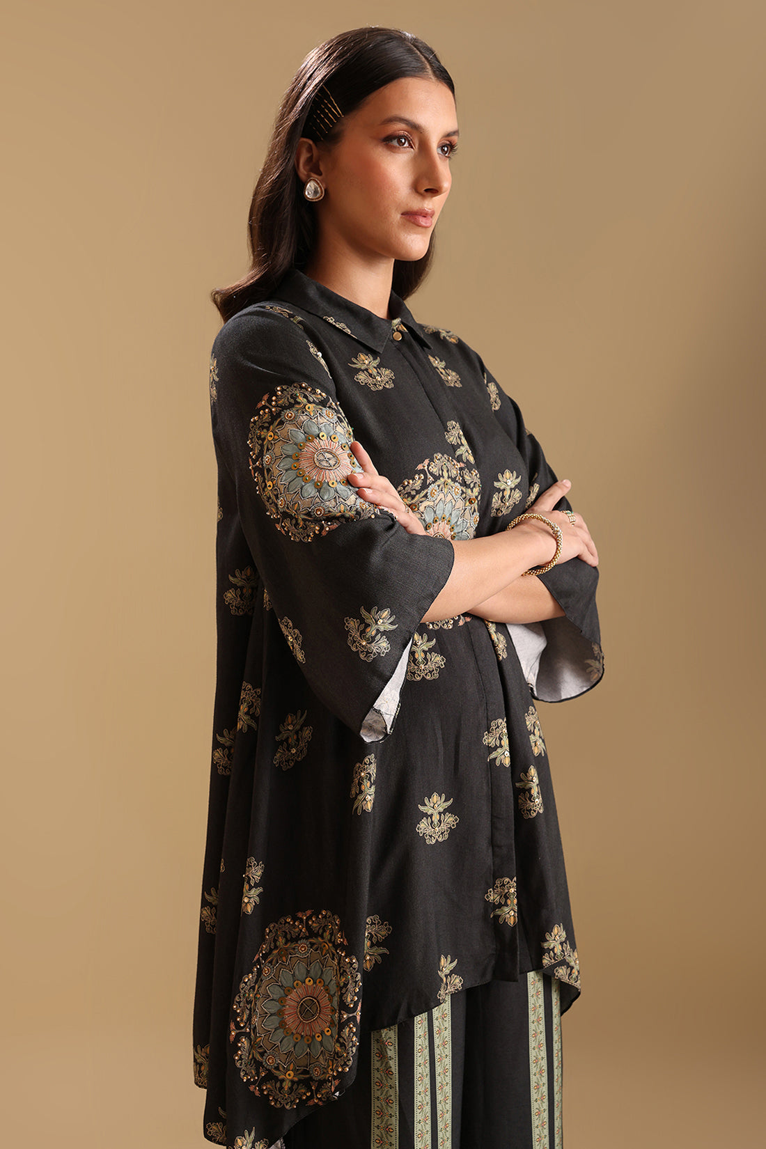 Black Eraya Embellished Co-Ord Set