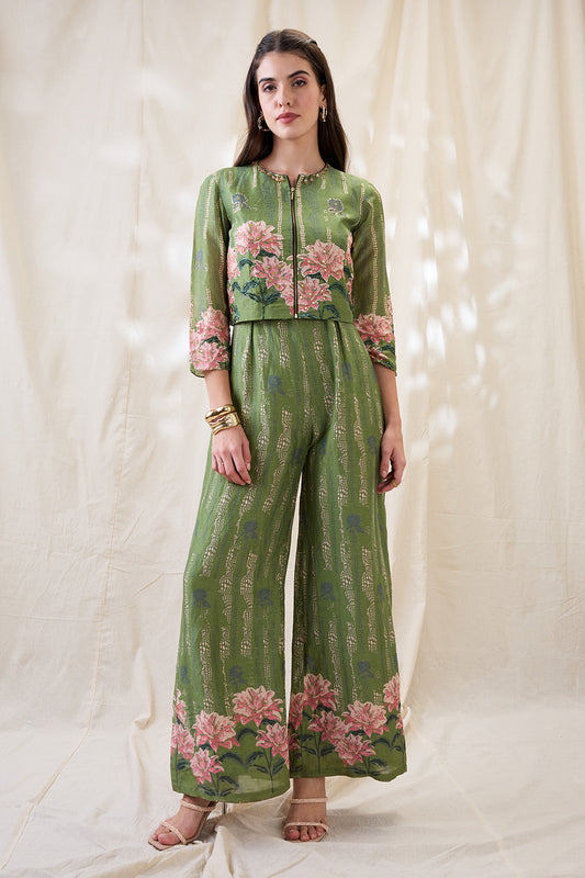 Ravya embroidered jumpsuit set