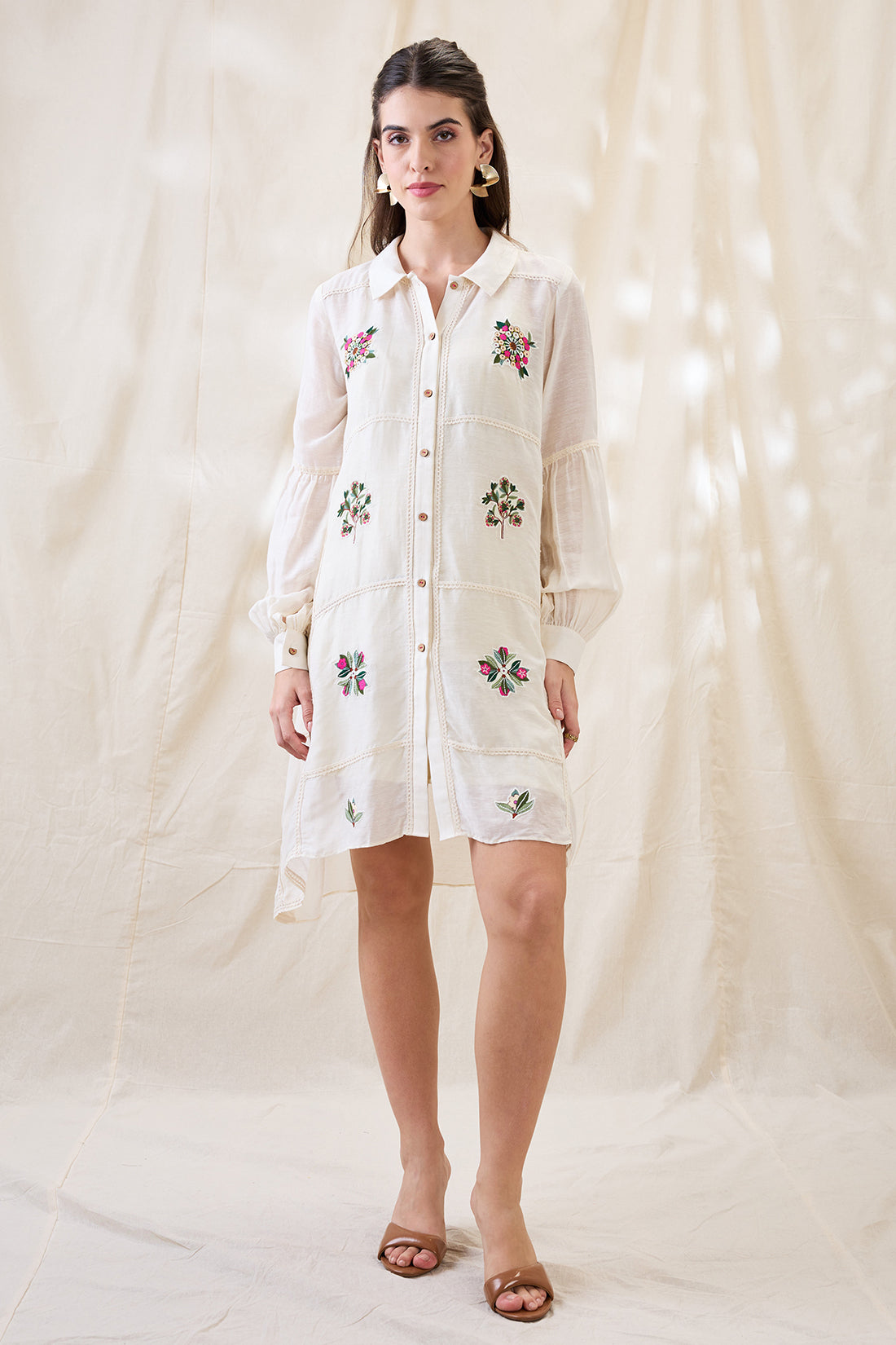 Gulzaar appliqued A-line dress