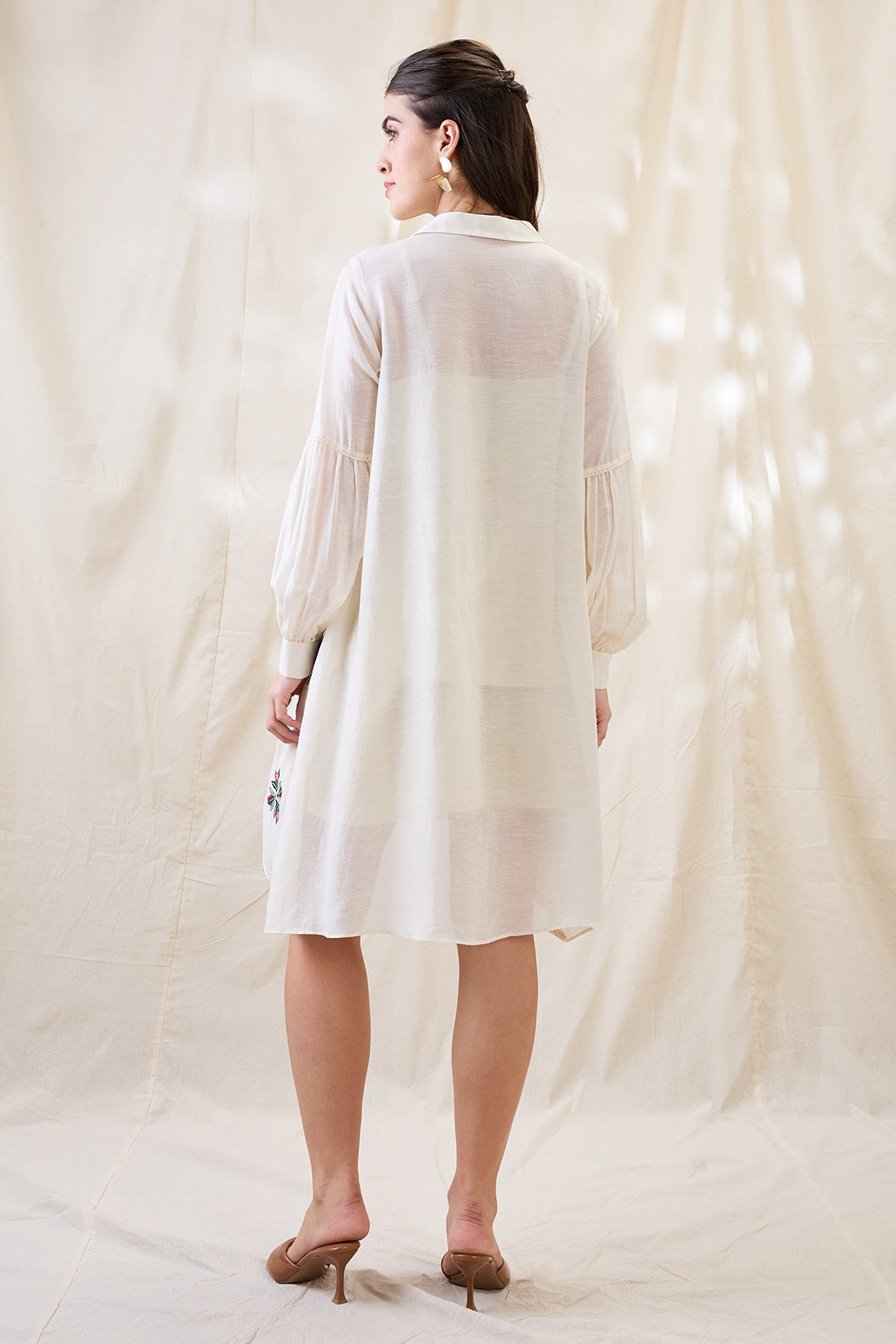 Gulzaar appliqued A-line dress