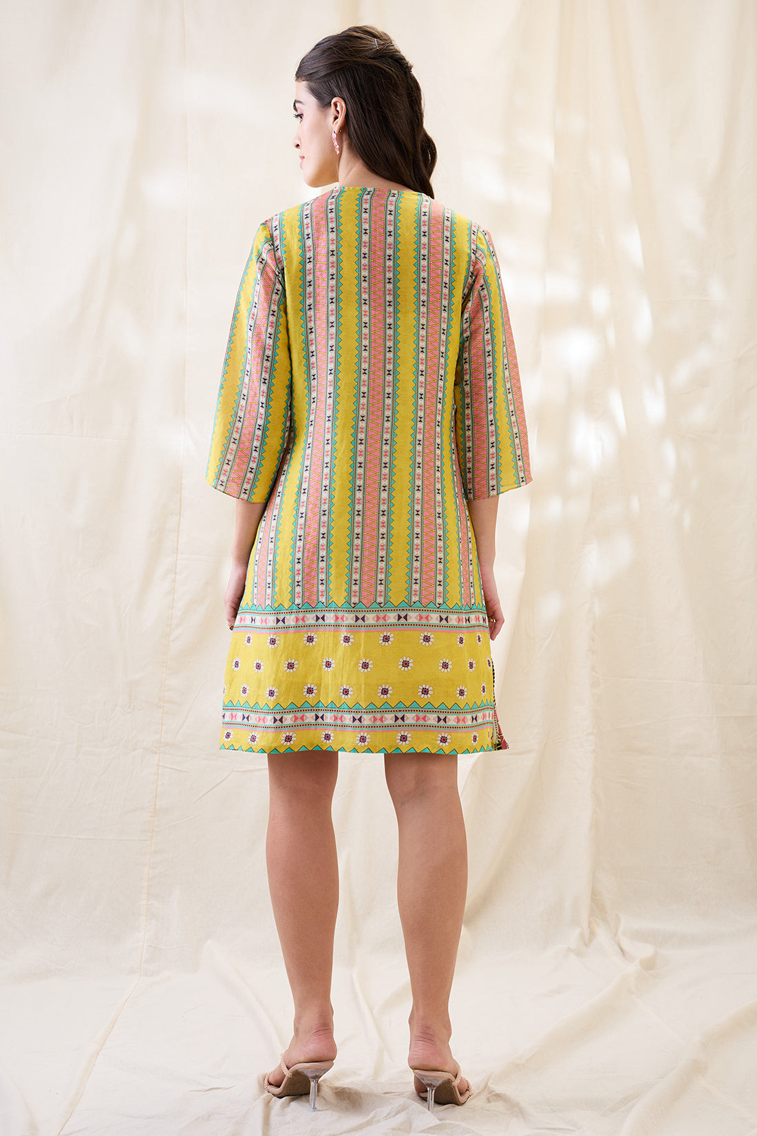 Nooma printed fron overlapped dress